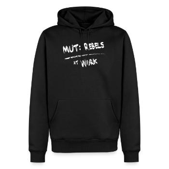 MUT Rebels - Männer Premium Bio Hoodie - Schwarz - Vorne - Nico (187cm)