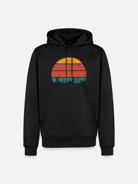 Sunset Skyline Silhouette - Men’s Premium Organic Hoodie - black