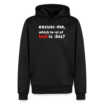 Drôle de dicton sarcastique - Sweat à capuche Premium bio Homme - noir - Devant - Nico (187cm)