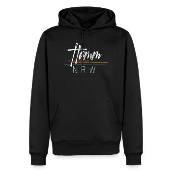 Hamm - Männer Premium Bio Hoodie - Schwarz - Vorne - Nico (187cm)
