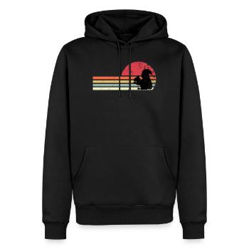 retro squirrel - Men’s Premium Organic Hoodie - black - Front - Nico (187cm)