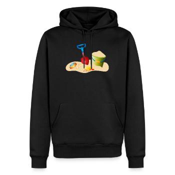 Jouets de sable sur la plage ou dans le bac à sable - Sweat à capuche Premium bio Homme - noir - Devant - Nico (187cm)