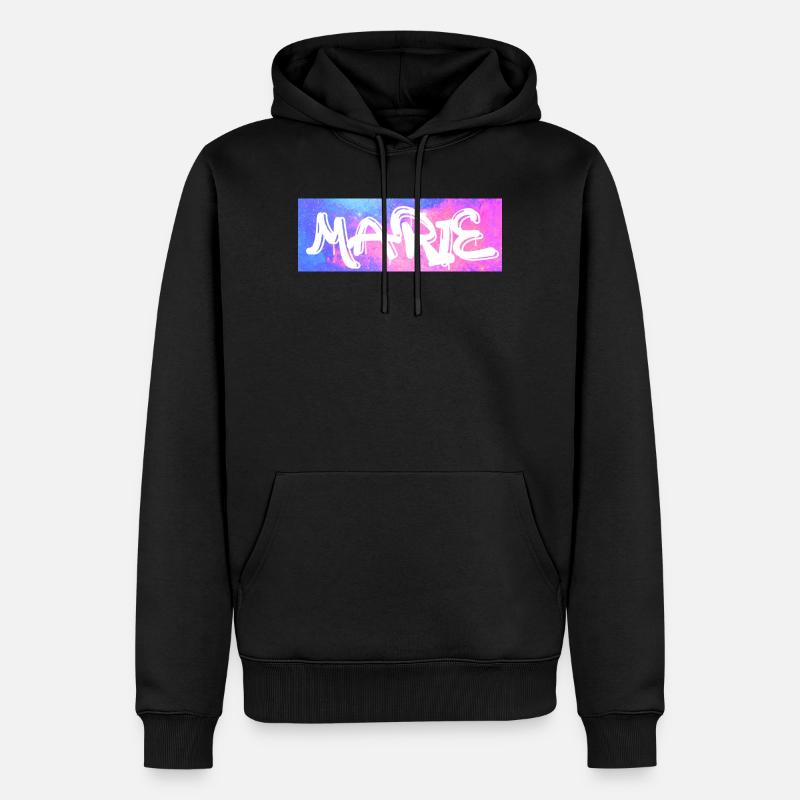 Marie Graffiti Neon Splash - Männer Premium Bio Hoodie - Schwarz