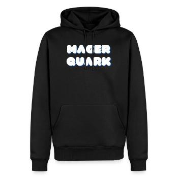 Magerquark Protein Bodybuilding Gym Lifestyle - Männer Premium Bio Hoodie - Schwarz - Vorne - Nico (187cm)