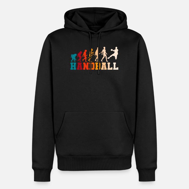 Handball Evolution Handballer Handballspieler - Sweat à capuche Premium bio Homme - noir