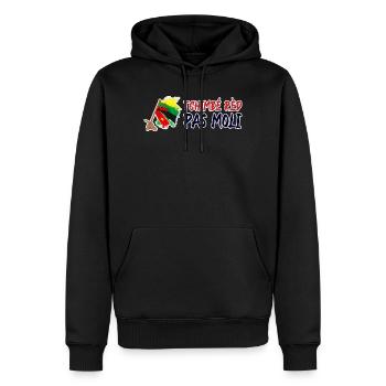 Tchimbé rèd pas moli Martinique Guadeloupe Guyane - Sweat à capuche Premium bio Homme - noir - Devant - Nico (187cm)