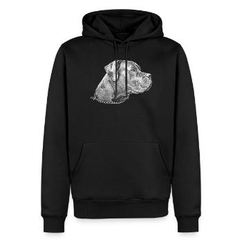 Dogge Hund Hundekopf Bulldogge Hunderasse Hunde - Männer Premium Bio Hoodie - Schwarz - Vorne - Nico (187cm)