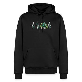 Forest Heartbeat Trees Symbole Pulse ECG icône Graphique - Sweat à capuche Premium bio Homme - noir - Devant - Nico (187cm)