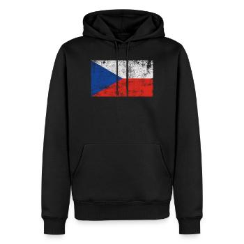 Flag Czech Republic Flag Grunge Retro Vintage - Men’s Premium Organic Hoodie - black - Front - Nico (187cm)