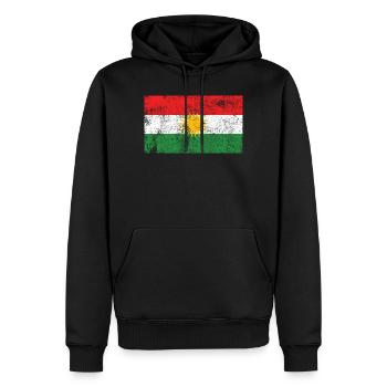 Drapeau du Kurdistan Drapeau Grunge Rétro Vintage - Sweat à capuche Premium bio Homme - noir - Devant - Nico (187cm)