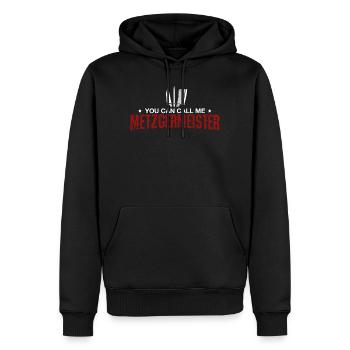 Metzger - Männer Premium Bio Hoodie - Schwarz - Vorne - Nico (187cm)
