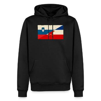 Slowenien und Jugoslawien Vintage Flagge - Männer Premium Bio Hoodie - Schwarz - Vorne - Nico (187cm)
