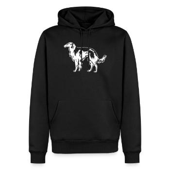 Barsoi « Édition Noire » - Sweat à capuche Premium bio Homme - noir - Devant - Nico (187cm)