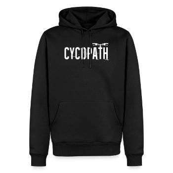 Cyclopath Distressed Bike Text Tee - Men’s Premium Organic Hoodie - black - Front - Nico (187cm)