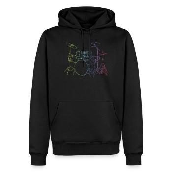 Drumset Sticks Schlagzeuger Schlagzeug Drummer - Männer Premium Bio Hoodie - Schwarz - Vorne - Nico (187cm)