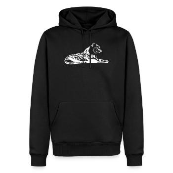 Eleganter Tiger mit Tribal-Design - Männer Premium Bio Hoodie - Schwarz - Vorne - Nico (187cm)