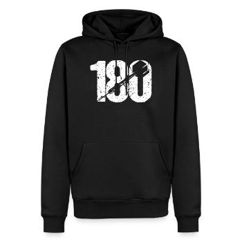 DART DARTS 180 ONEHUNDREDANDÉJOUREUR DE FLÉCHETTES RAPIDE - Sweat à capuche Premium bio Homme - noir - Devant - Nico (187cm)