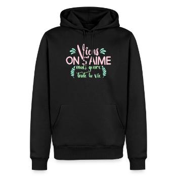 Viens on s'aime mais genre toute la vie mariage - Sweat à capuche Premium bio Homme - noir - Devant - Nico (187cm)