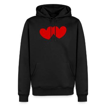 Herz Valentinstag Geschenk Valentinstag - Männer Premium Bio Hoodie - Schwarz - Vorne - Nico (187cm)