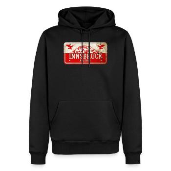 Signe vintage Innsbruck Autriche - Sweat à capuche Premium bio Homme - noir - Devant - Nico (187cm)