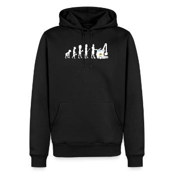 Humour Evolution Manip Radio mobile Radiologie - Sweat à capuche Premium bio Homme - noir - Devant - Nico (187cm)