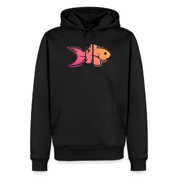 poisson poisson eau couleurs de la mer symbole icône logo - Sweat à capuche Premium bio Homme - noir - Devant - Nico (187cm)