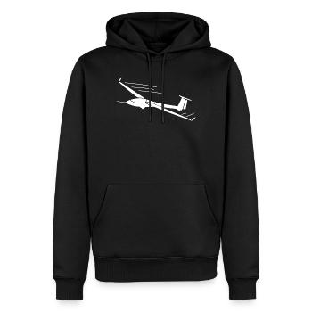 Idées cadeaux de pilote de planeur planeu r - Sweat à capuche Premium bio Homme - noir - Devant - Nico (187cm)