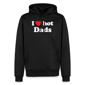 I love hot dads - Männer Premium Bio Hoodie - Schwarz - Vorne - Nico (187cm)