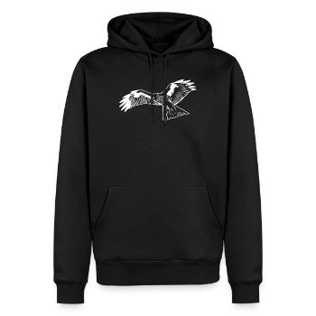 Falke in weiß - Männer Premium Bio Hoodie - Schwarz - Vorne - Nico (187cm)