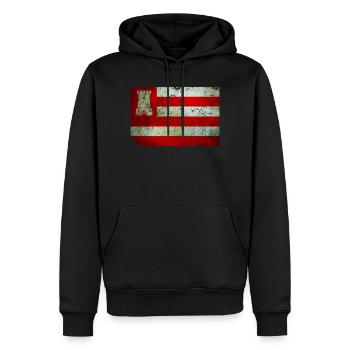 T-Shirt Flagge von Alkmaar Grunge Effekt Nederland - Männer Premium Bio Hoodie - Schwarz - Vorne - Nico (187cm)