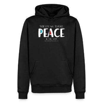 Peace 2 (sombre) - Sweat à capuche Premium bio Homme - noir - Devant - Nico (187cm)