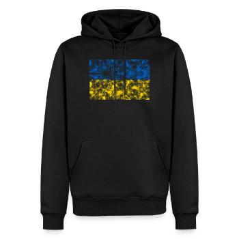Ukraine - Männer Premium Bio Hoodie - Schwarz - Vorne - Nico (187cm)
