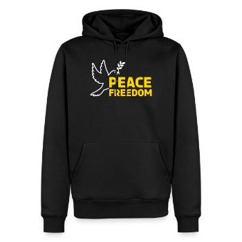 Peace & Frieden - Friedenstaube - Männer Premium Bio Hoodie - Schwarz - Vorne - Nico (187cm)