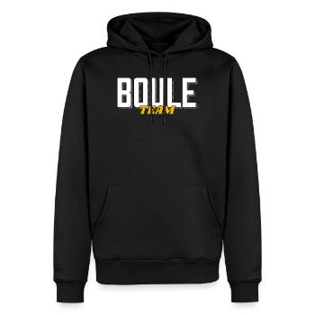 Boule Team Boulekugeln pour Bouler et Pétanque - Sweat à capuche Premium bio Homme - noir - Devant - Nico (187cm)
