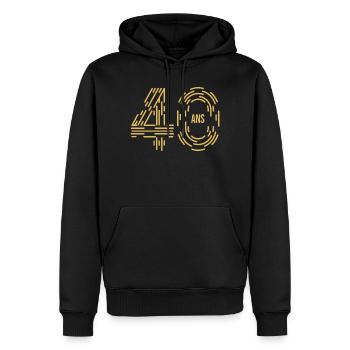 Design Chiffres Anniversaire 40 ans Original - Sweat à capuche Premium bio Homme - noir - Devant - Nico (187cm)