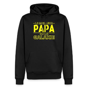 papa, meilleur papa - Sweat à capuche Premium bio Homme - noir - Devant - Nico (187cm)