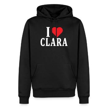 T-Shirt Ich liebe Clara T-Shirt Geschenkidee - Männer Premium Bio Hoodie - Schwarz - Vorne - Nico (187cm)