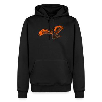 Falke in orange - Männer Premium Bio Hoodie - Schwarz - Vorne - Nico (187cm)