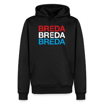 BREDA Niederlande Flagge Netherlands - Männer Premium Bio Hoodie - Schwarz - Vorne - Nico (187cm)