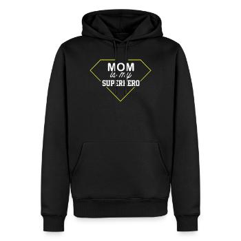 Maman est ma super-héroïne - Sweat à capuche Premium bio Homme - noir - Devant - Nico (187cm)