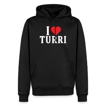 T-Shirt Io amo Turri T-Shirt Sardinien - Männer Premium Bio Hoodie - Schwarz - Vorne - Nico (187cm)