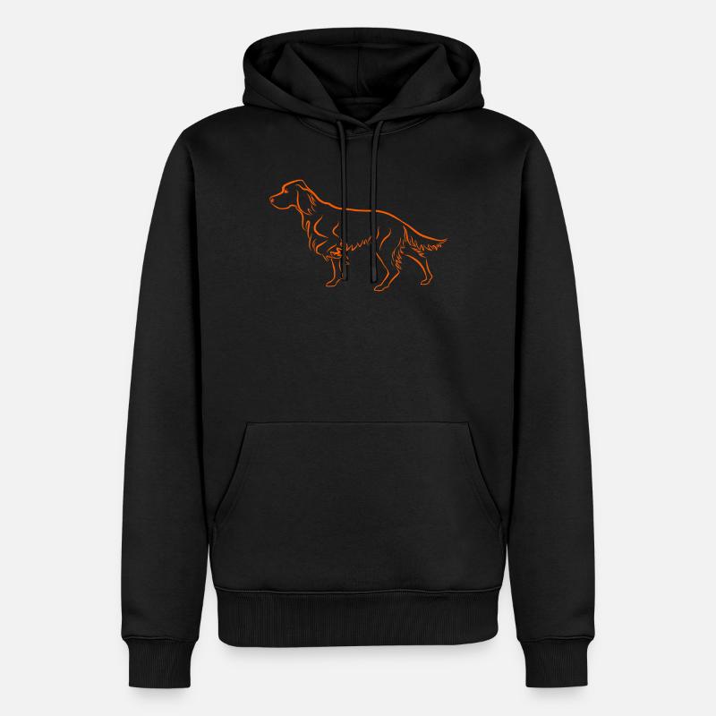 Setter vorstehend in orange - Männer Premium Bio Hoodie - Schwarz