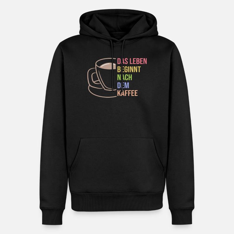 Kaffee Trinken Koffein Kaffeetasse Statement - Männer Premium Bio Hoodie - Schwarz