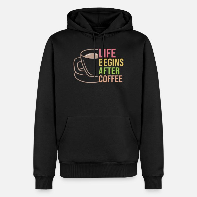 Kaffeetasse Statement Kaffee Trinken Koffein - Männer Premium Bio Hoodie - Schwarz