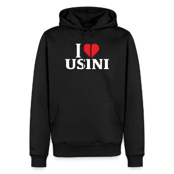 T-Shirt Io amo Usini T-Shirt Sardinien - Männer Premium Bio Hoodie - Schwarz - Vorne - Nico (187cm)