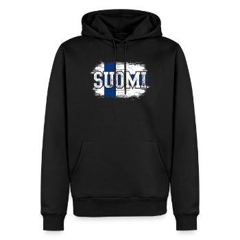 Suomi - Männer Premium Bio Hoodie - Schwarz - Vorne - Nico (187cm)