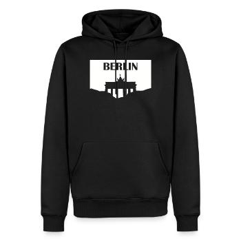 Porte de Brandebourg de Berlin blanc - Sweat à capuche Premium bio Homme - noir - Devant - Nico (187cm)