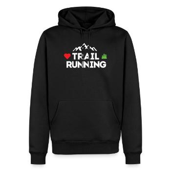 I Love Trail Running - Men’s Premium Organic Hoodie - black - Front - Nico (187cm)
