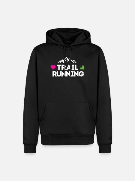 I Love Trail Running - Men’s Premium Organic Hoodie - black
