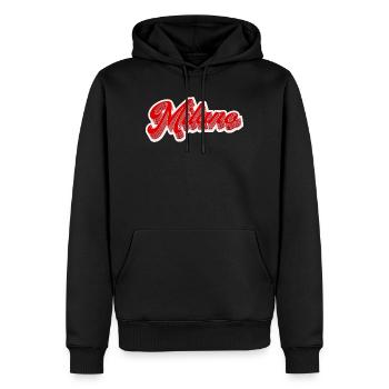 Milano Retro Schriftzug - Männer Premium Bio Hoodie - Schwarz - Vorne - Nico (187cm)